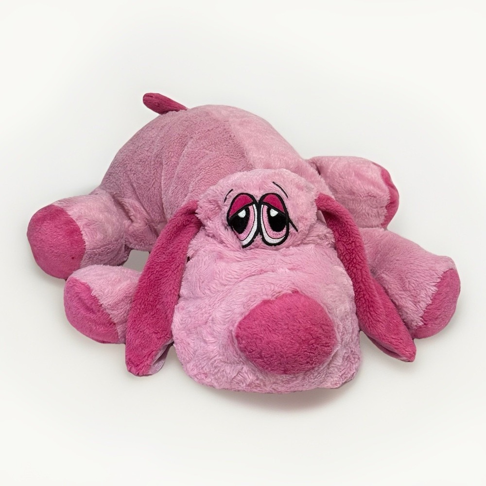Dan Dee Puppy Dog Plush 24" Large Floppy Laying Pink Hound Dog Stuffed Toy RARE